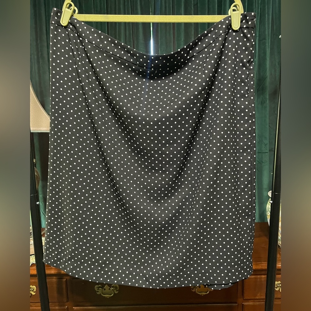 Who What Wear Black and White Polka Dot Skirt